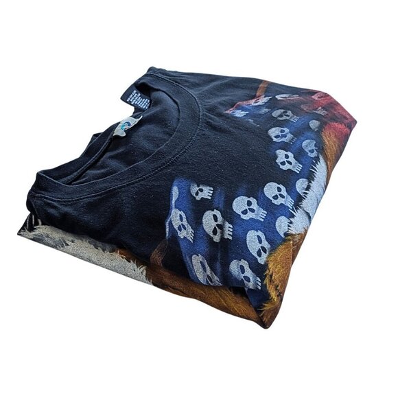 Vintage Y2K LIQUID BLUE Bulldog w/ Skull Bandana SS Tee Men's Size 8X - Picture 5 of 5